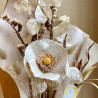 Branche fleurie simple coeur tissu