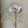 Branche fleurie simple perle bois