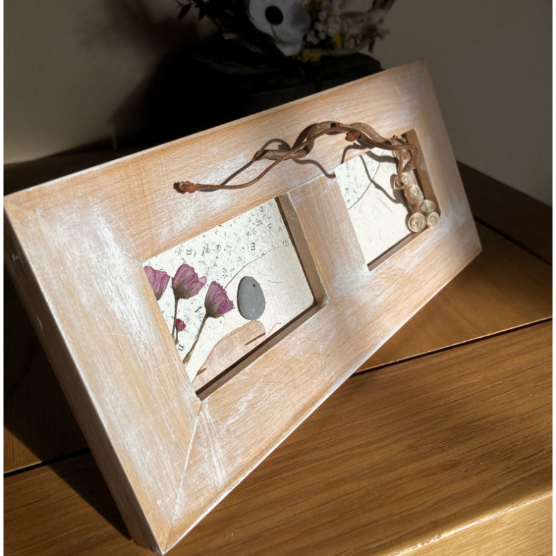 Cadre double "L'oiseau et sa branche"