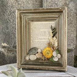 Cadre vintage fleuri jaune