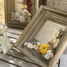 Cadre vintage fleuri jaune