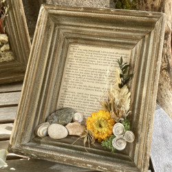 Cadre vintage fleuri jaune