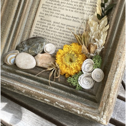 Cadre vintage fleuri jaune
