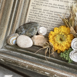 Cadre vintage fleuri jaune