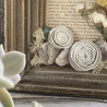 Cadre vintage fleuri ocre-rouge
