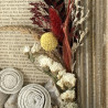 Cadre vintage fleuri ocre-rouge
