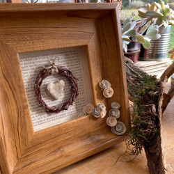Cadre tressage et fleurs de papier