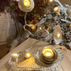 Guirlande lumineuse fleurs de papier